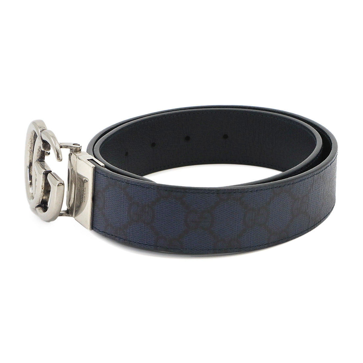 GG Marmont Reversible Belt GG Supreme Leather Navy Black 627055