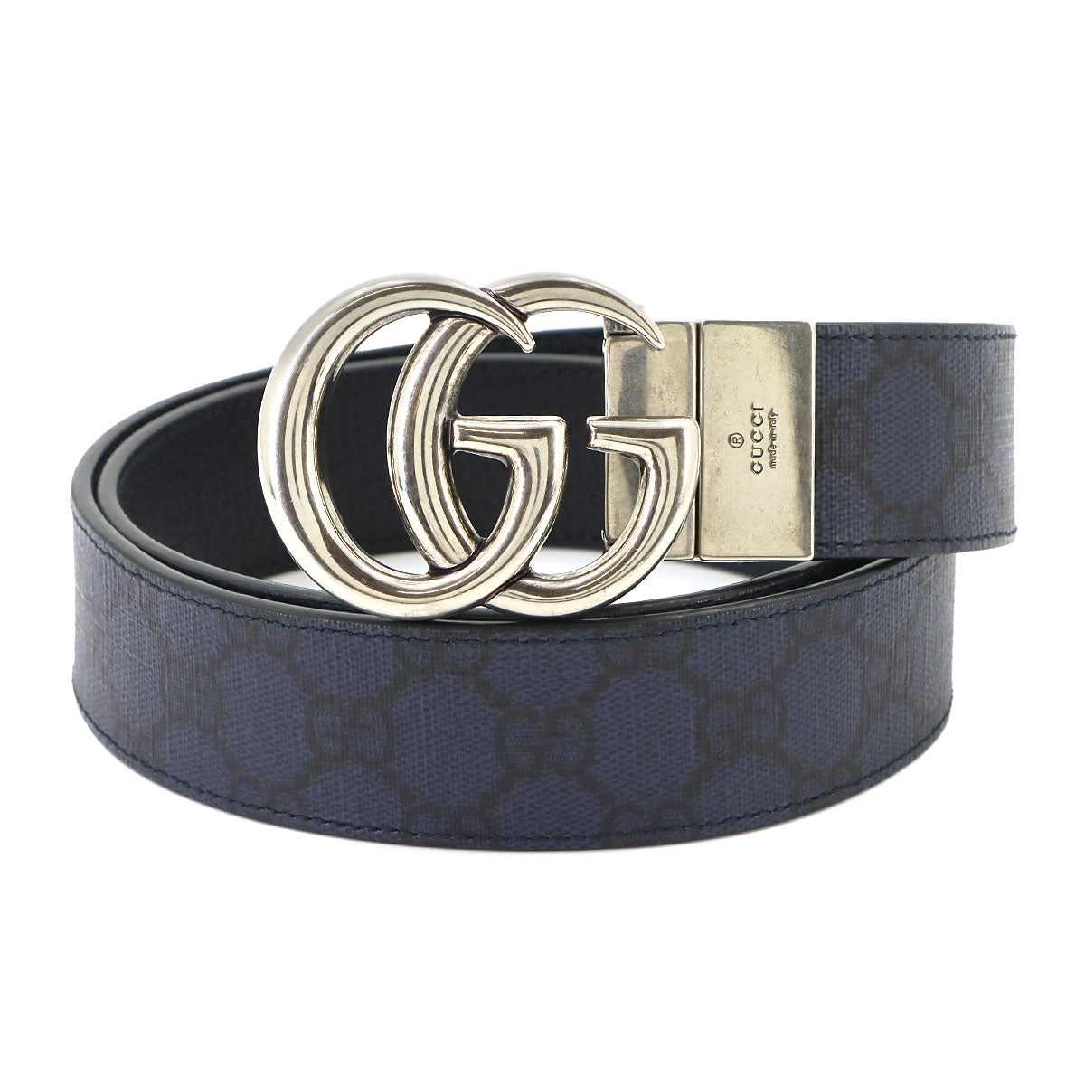 GG Marmont Reversible Belt GG Supreme Leather Navy Black 627055