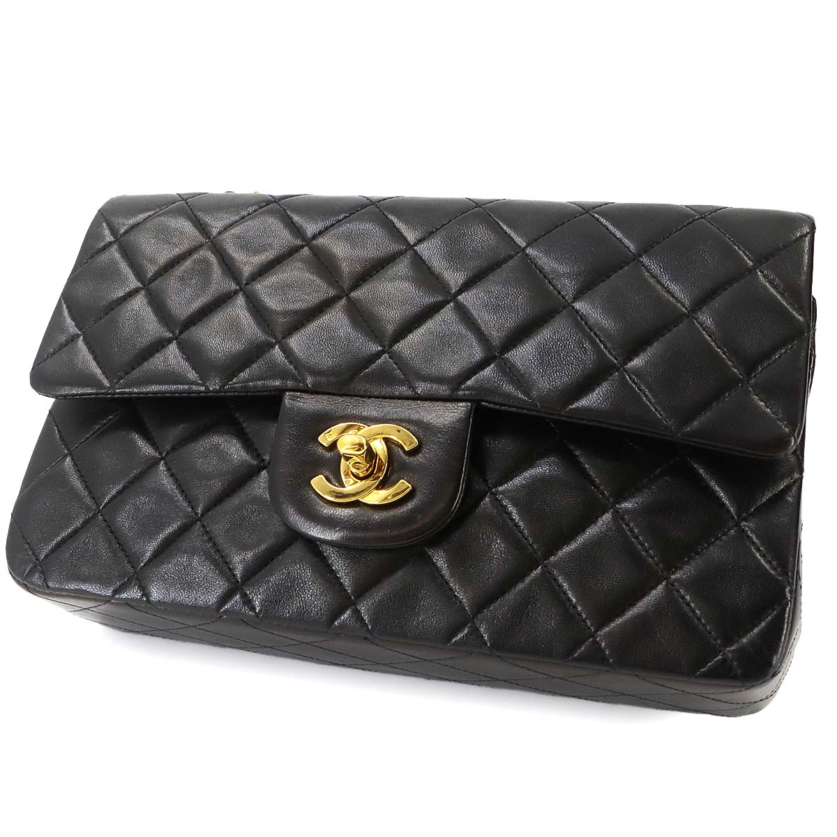 Matelasse 23 Chain Shoulder Bag Leather Black A01113 Vintage