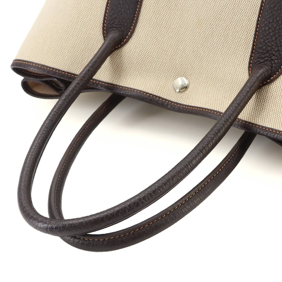 Garden Party PM Tote Bag Toile H Leather Natural Marron Purse
