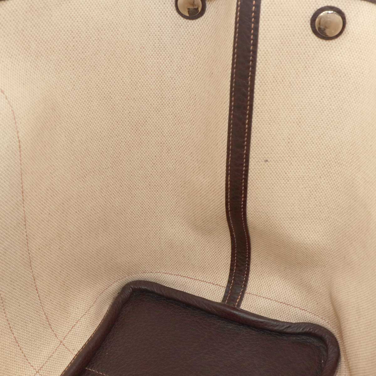Garden Party PM Tote Bag Toile H Leather Natural Marron Purse