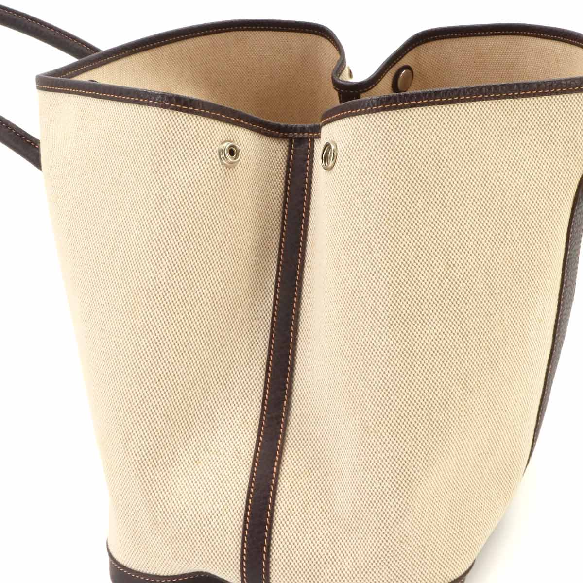 Garden Party PM Tote Bag Toile H Leather Natural Marron Purse