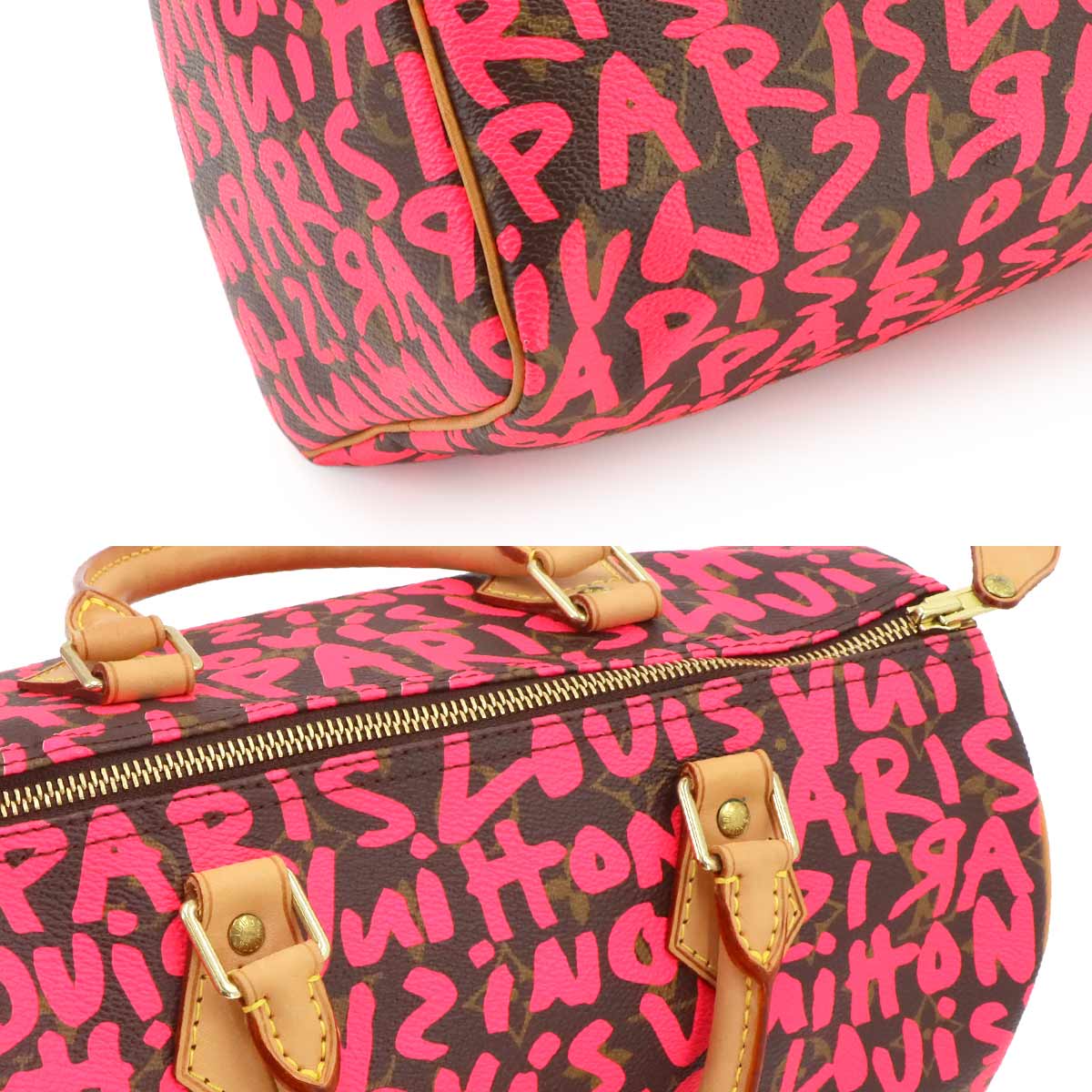 Monogram Graffiti Speedy 30 Hand Bag Fuchsia M93704