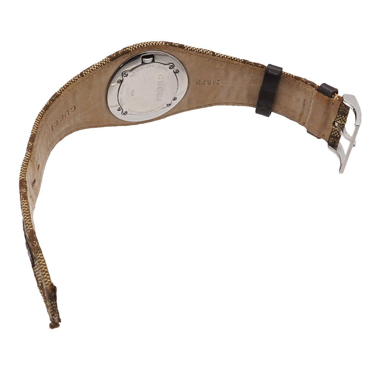 G Bandeau 104 Bezel Quartz Silver Dial Ladies