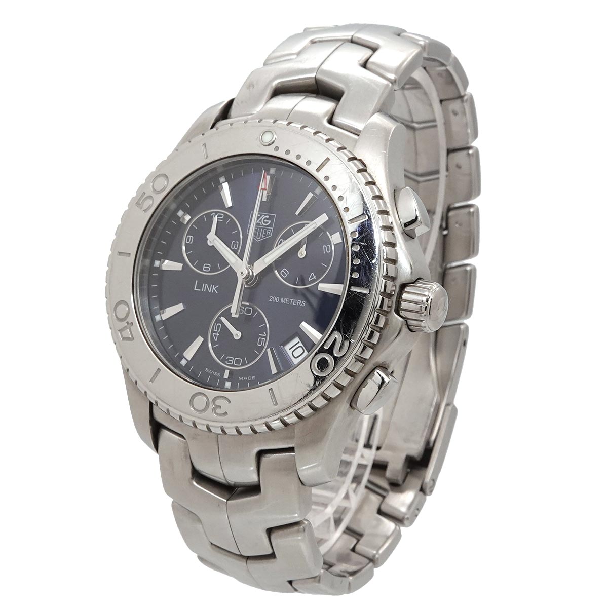 Link Chronograph CJ1112 Date Navy Dial Mens Watch