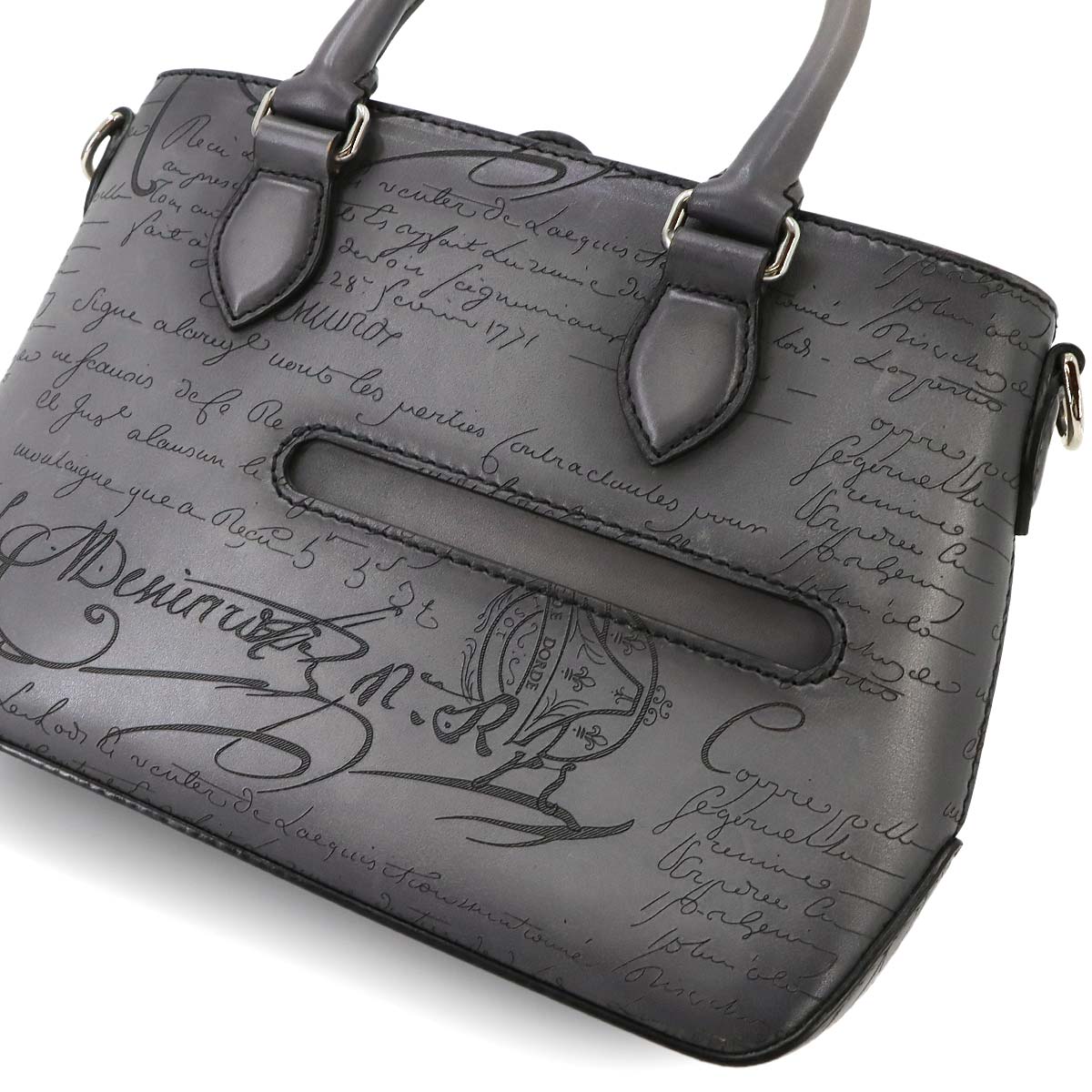 Toujours Gulliver Hand Bag Venezia Leather Gray Purse