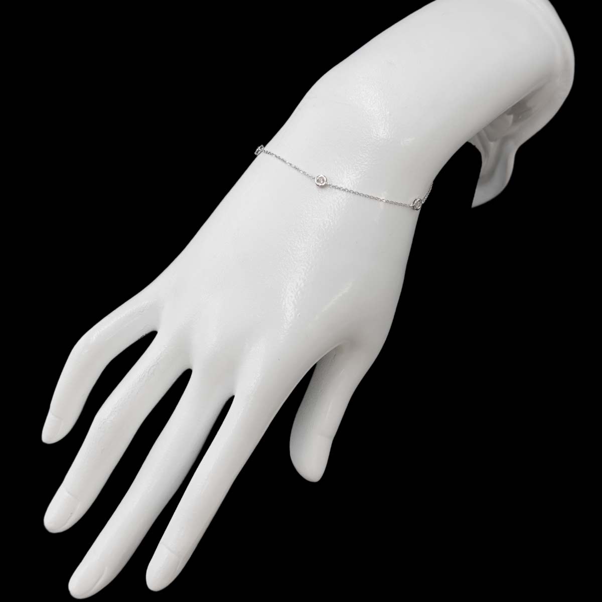 Diamond 0.12ct Bracelet 18K K18 WG White Gold 750