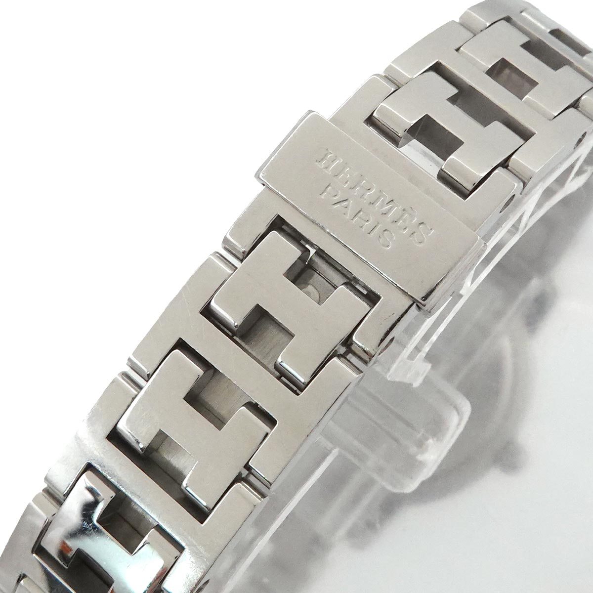 HERMES Clipper Nacle CL4.210 Quartz Date Pink Dial Ladies Watch