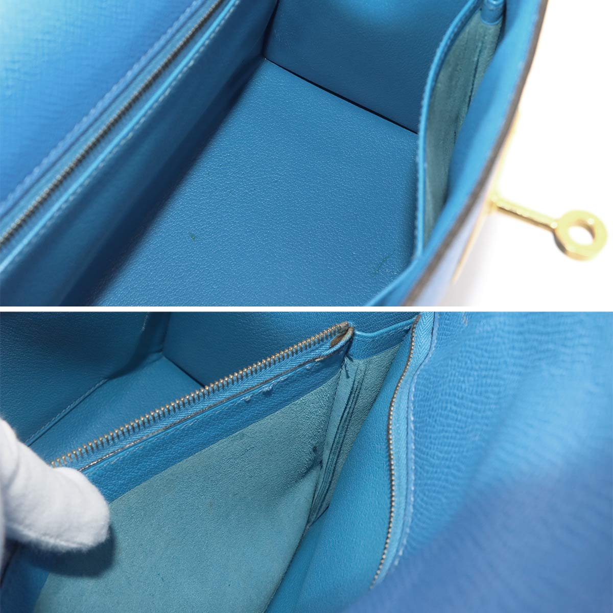 Kelly 28 2way Hand Shoulder Bag Couchevel Epsom Blue France