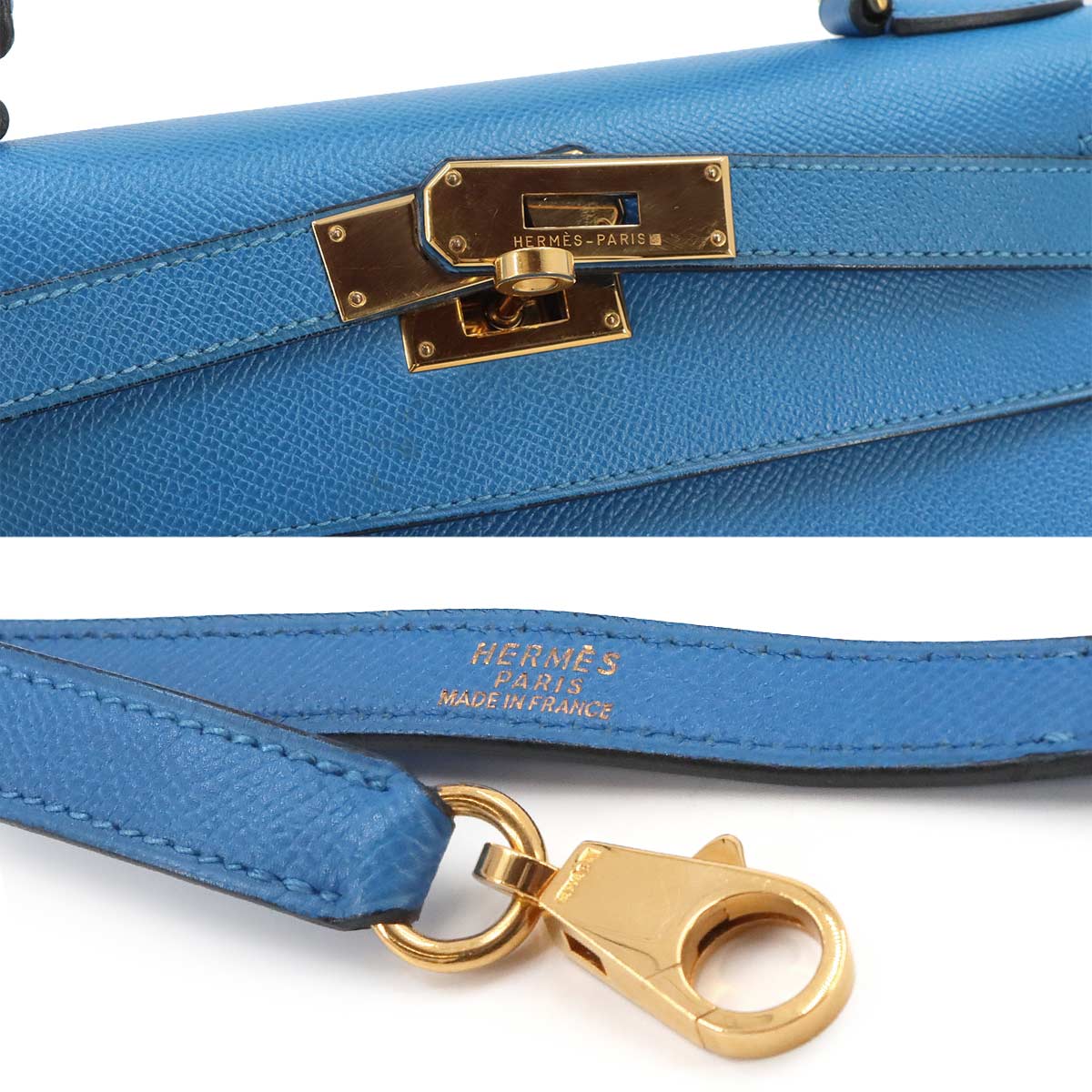 Kelly 28 2way Hand Shoulder Bag Couchevel Epsom Blue France