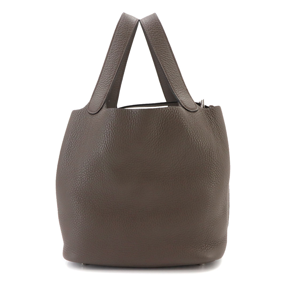 Picotin Lock MM Hand Bag Taurillon Clemence Etain Purse