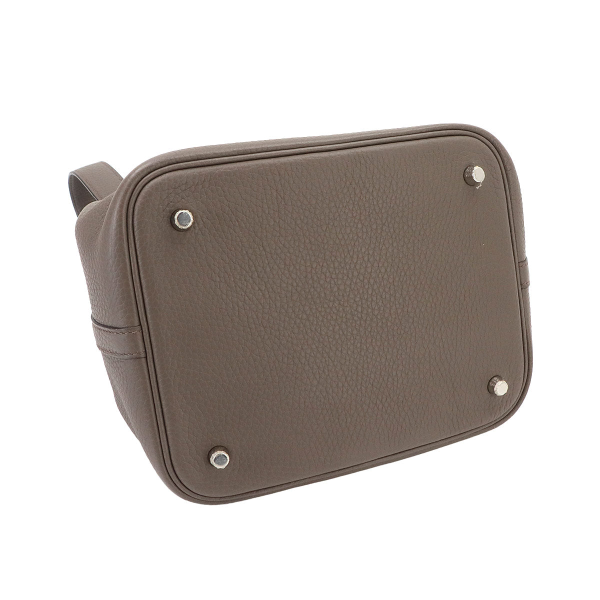 Picotin Lock MM Hand Bag Taurillon Clemence Etain Purse