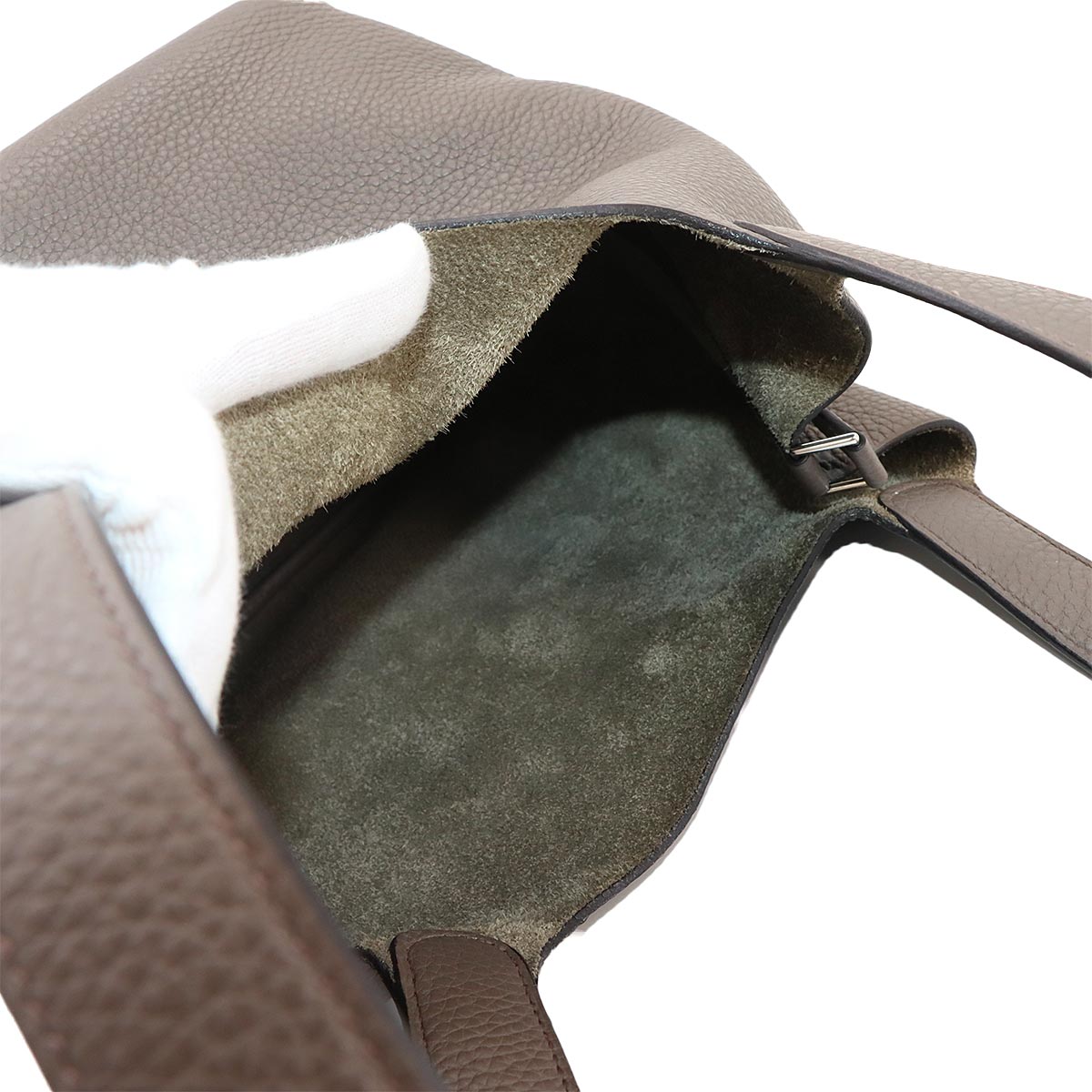 Picotin Lock MM Hand Bag Taurillon Clemence Etain Purse