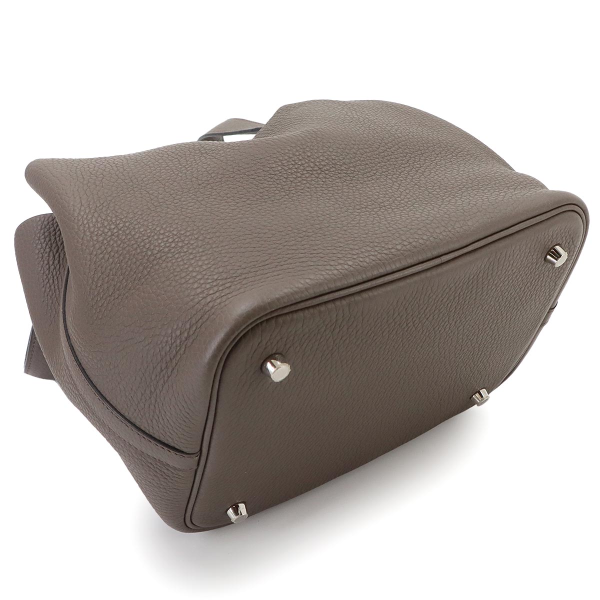 Picotin Lock MM Hand Bag Taurillon Clemence Etain Purse
