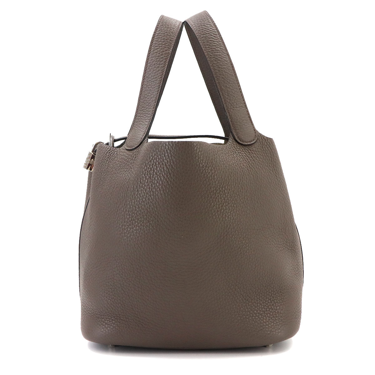 Picotin Lock MM Hand Bag Taurillon Clemence Etain Purse