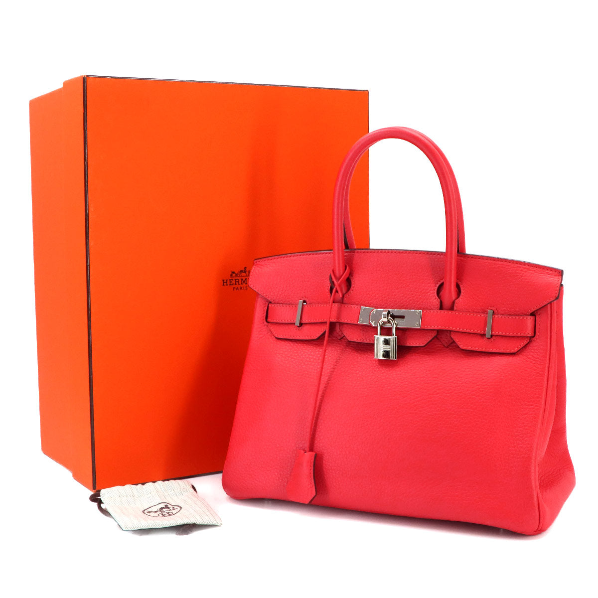 Birkin 30 Taurillon Clemence Rouge pivoine Hand Bag Purse
