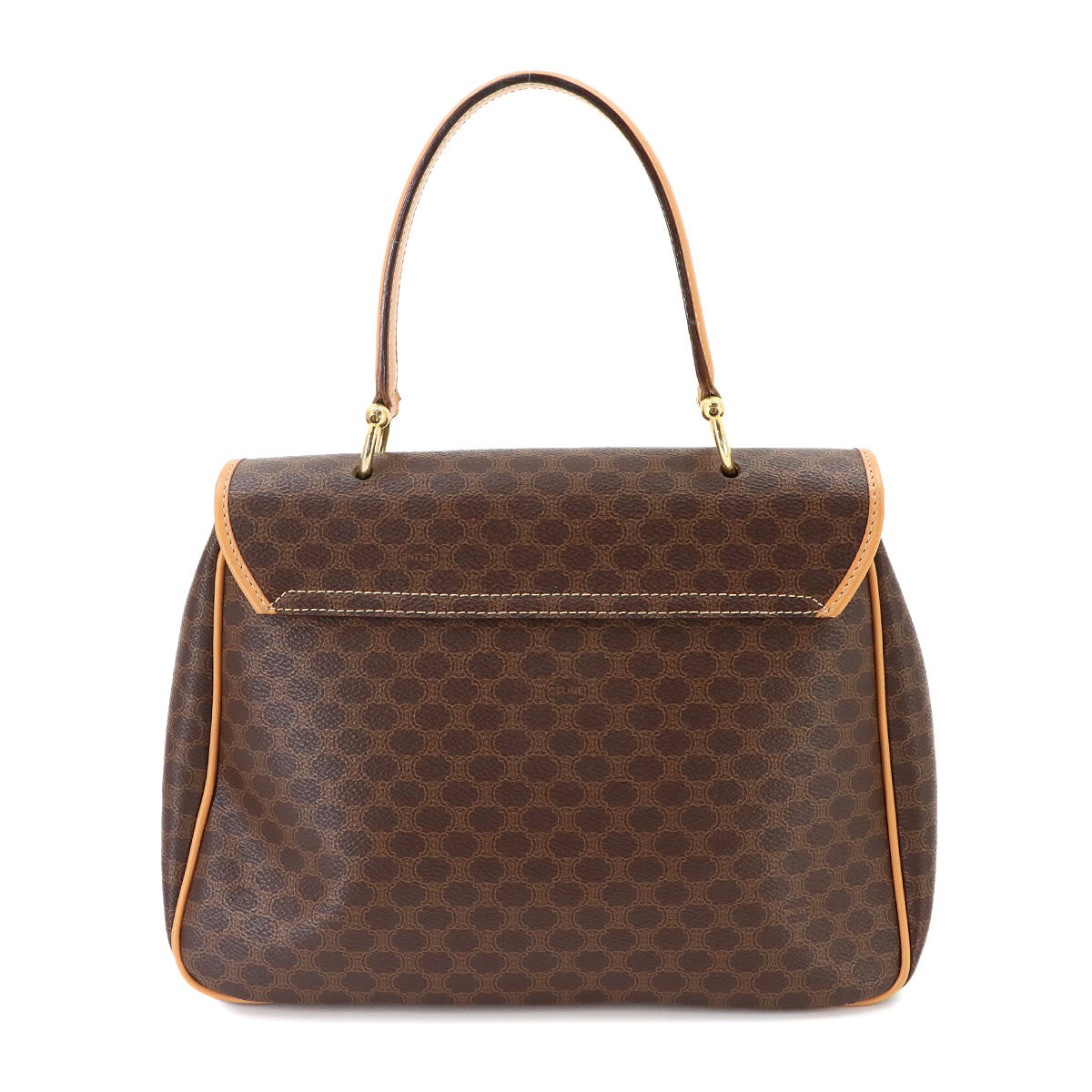 Macadam Hand Bag PVC Leather Brown Vintage Purse