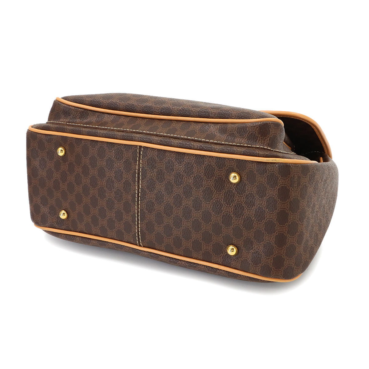 Macadam Hand Bag PVC Leather Brown Vintage Purse