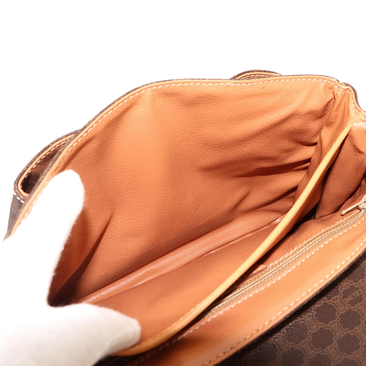 Macadam Hand Bag PVC Leather Brown Vintage Purse