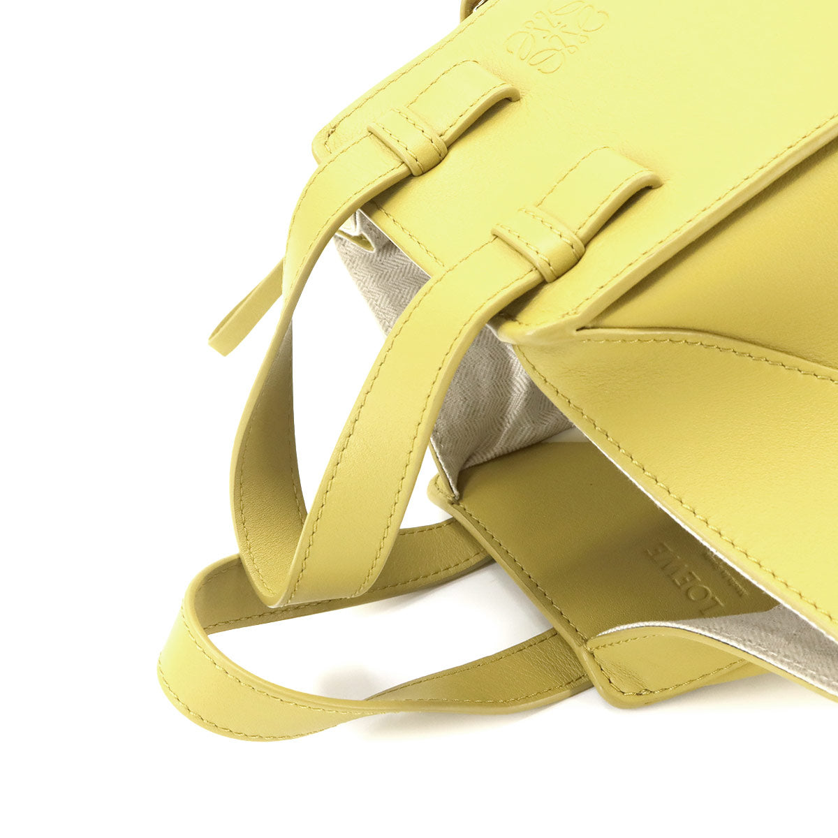 Hammock Compact 2way Hand Shoulder Bag Leather Yellow