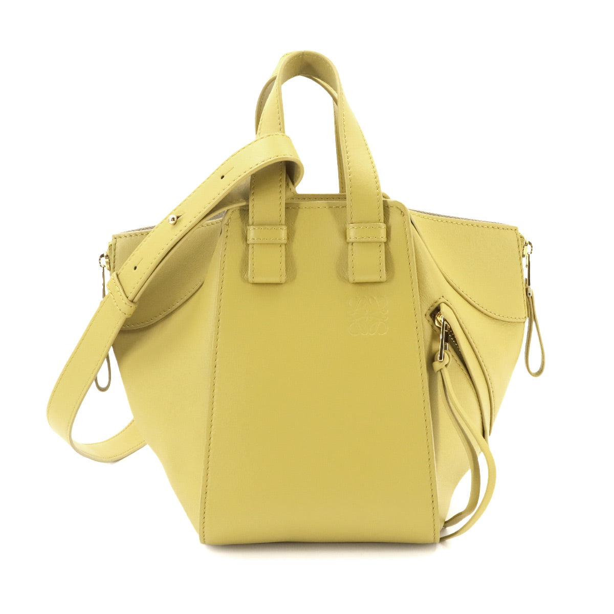 Hammock Compact 2way Hand Shoulder Bag Leather Yellow
