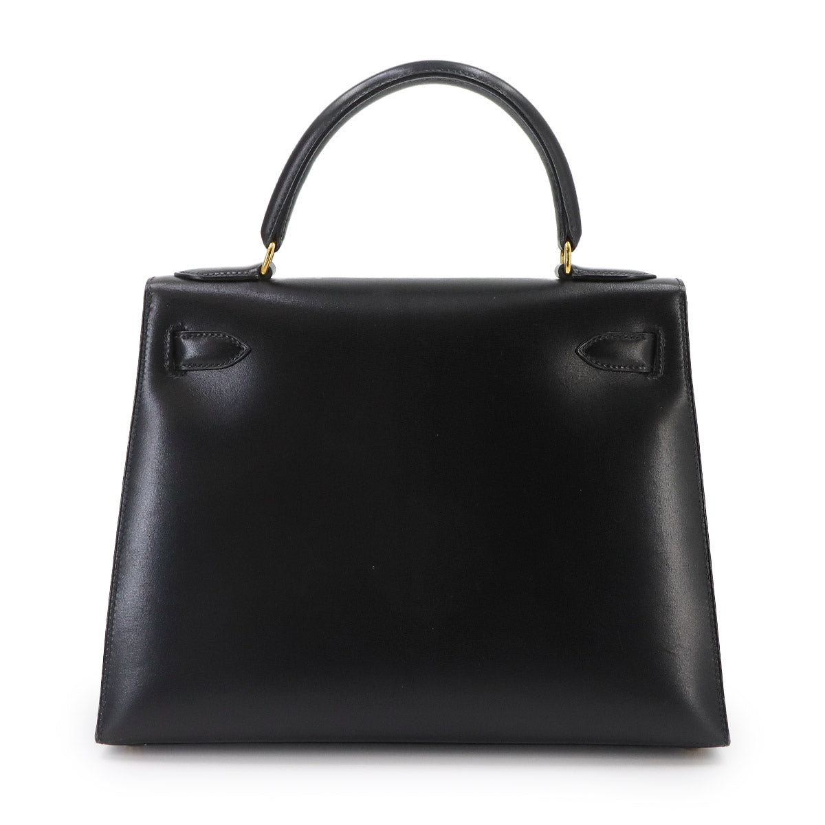 Kelly 28 Box carf Black 2way Hand Shoulder Bag Purse