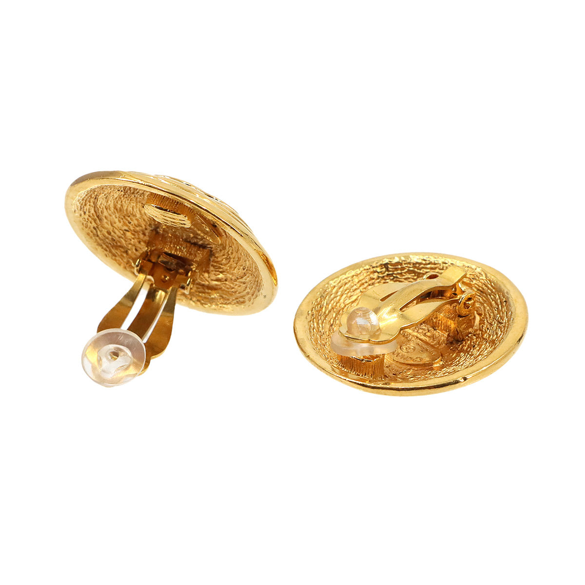 Coco Earrings Round type Gold Vintage Accessory