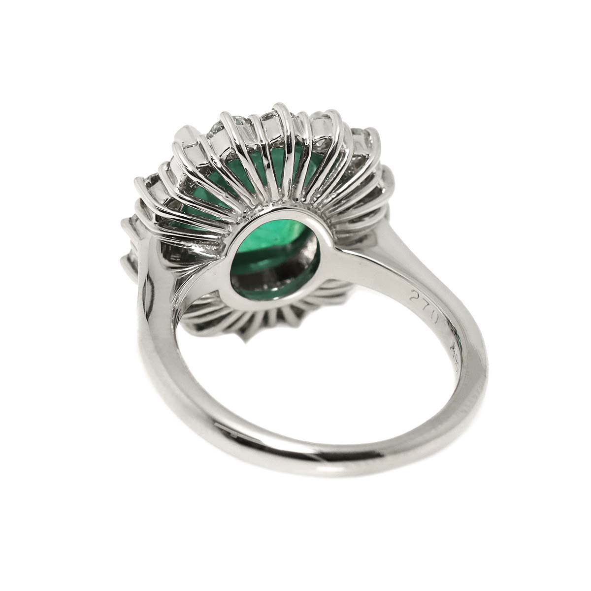 Emerald 2.70ct Diamond 1.02ct Ring Pt Platinum size5.5-5.75(US)