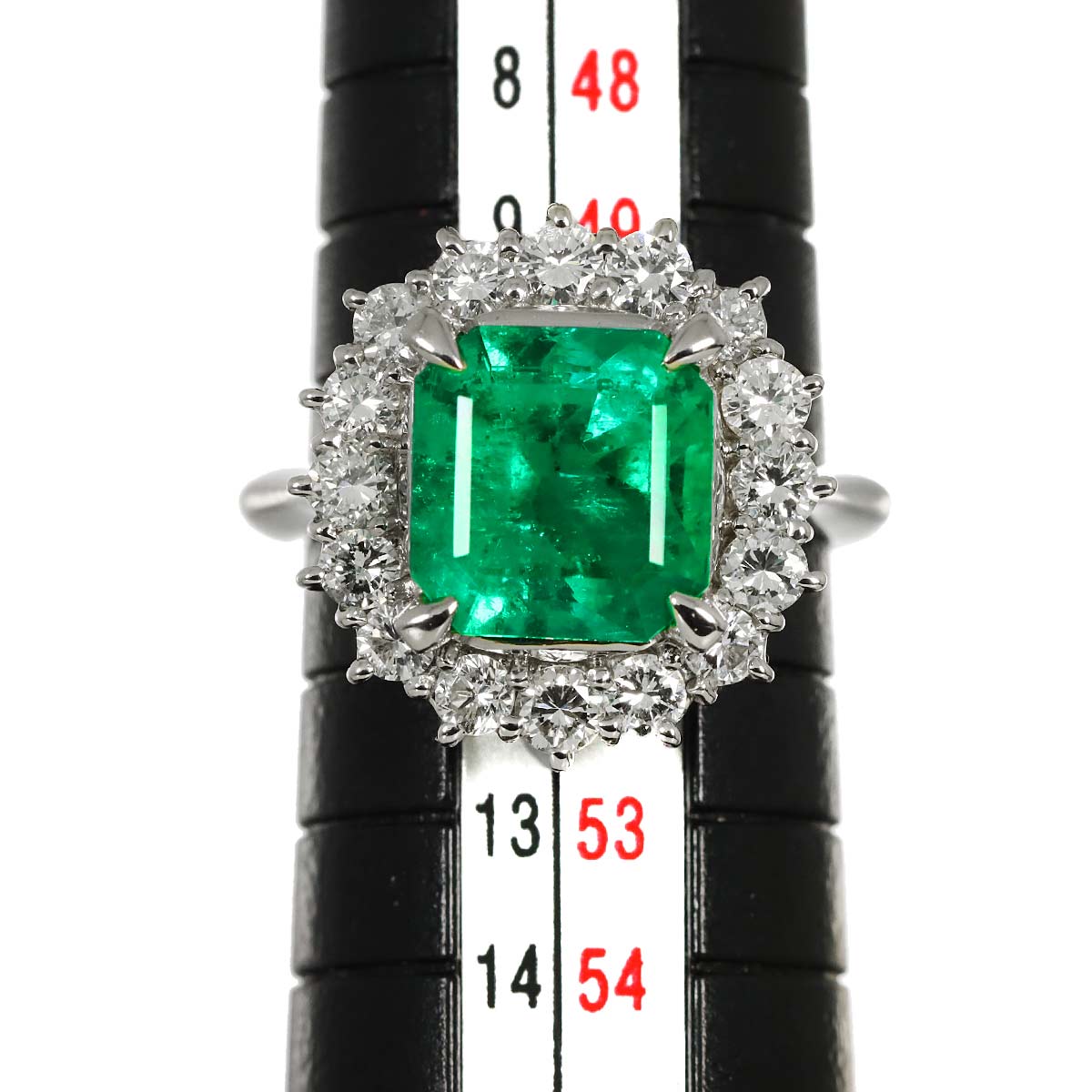 Emerald 2.70ct Diamond 1.02ct Ring Pt Platinum size5.5-5.75(US)
