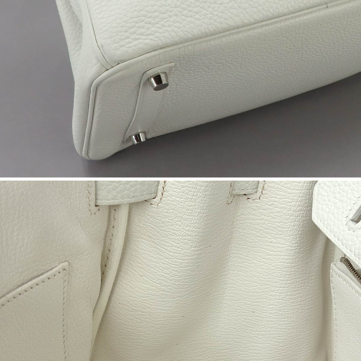 Birkin 30 Togo White Hand Bag Purse