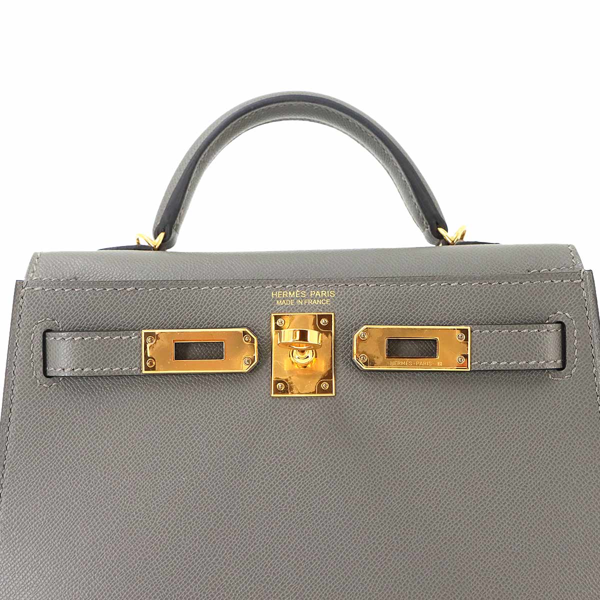 Mini Kelly 20 Veau Madame Gris Meyer Hand Shoulder Bag Purse
