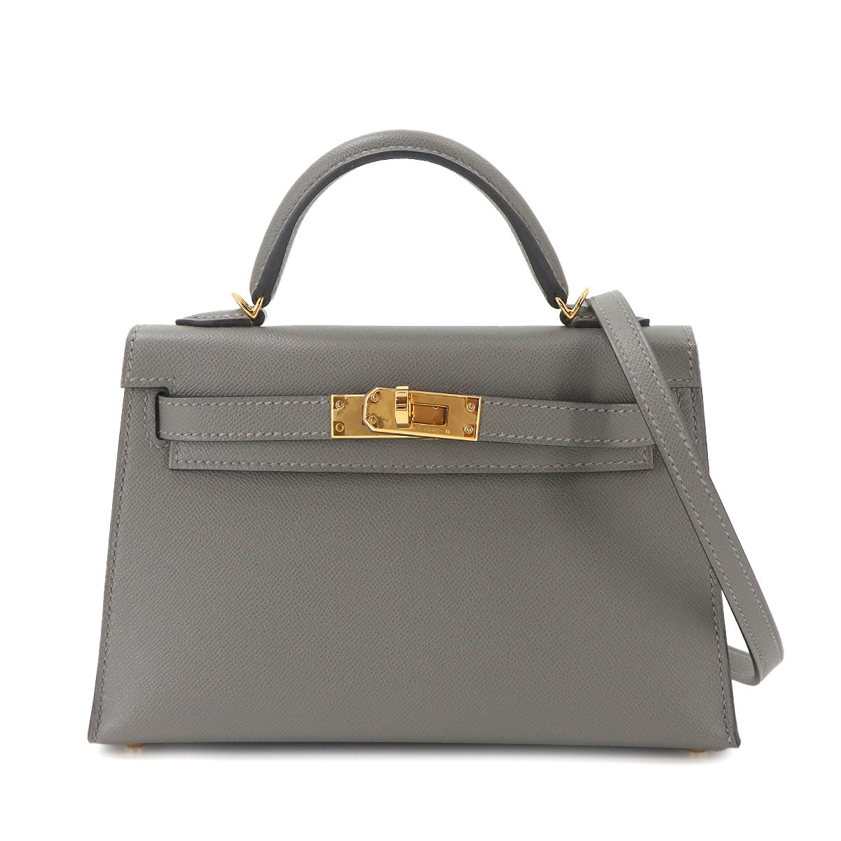 Mini Kelly 20 Veau Madame Gris Meyer Hand Shoulder Bag Purse