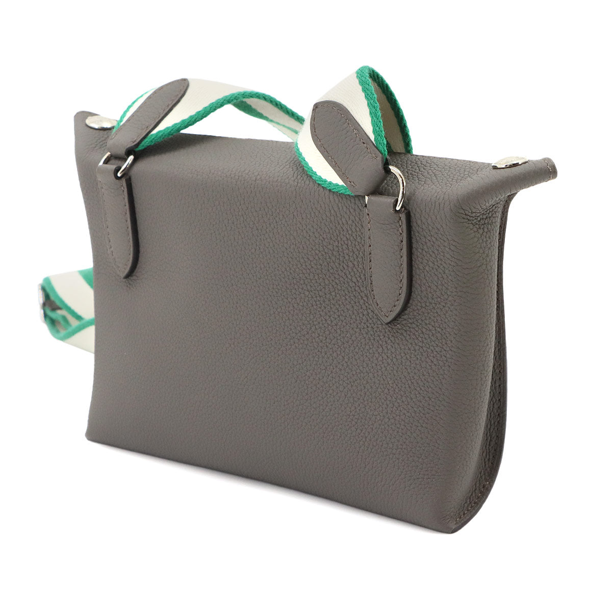 Videpoches Shoulder Bag Veau Togo Leather Etain Vert Vertigo