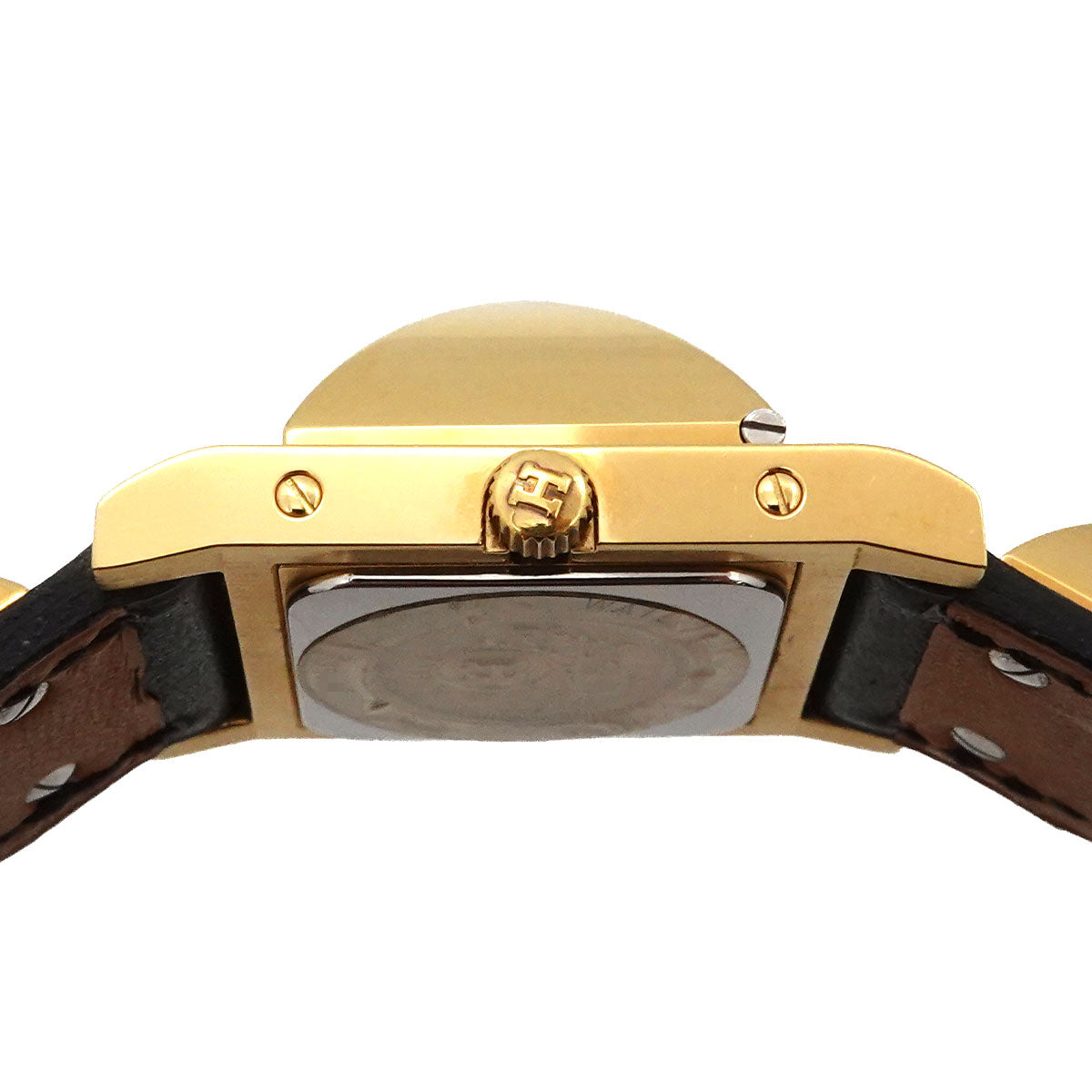 Medor Vintage pyramid Gold studs Quartz White Dial Ladies