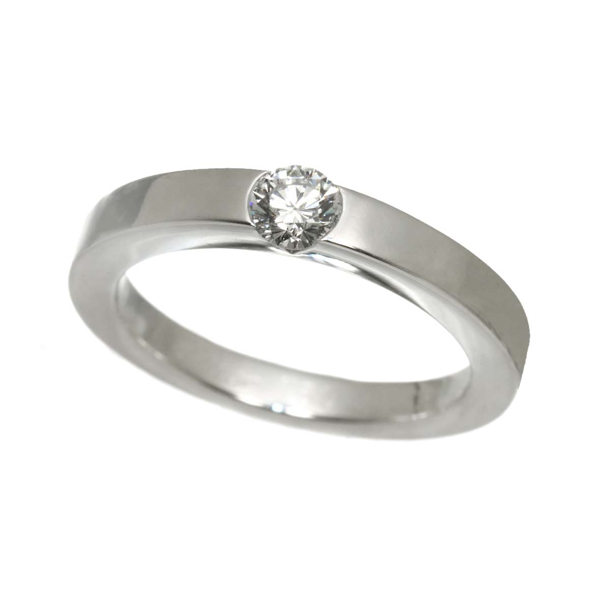 Diamond 0.21ct Ring 18K WG 750 Size49 4.75-5(US)