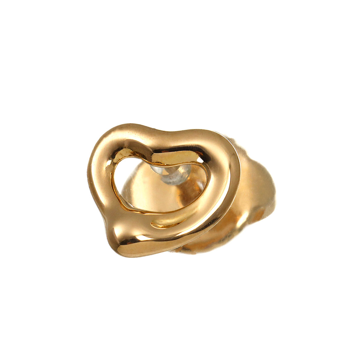 Open Heart Earring Pierced 18K PG 750 One Piece only