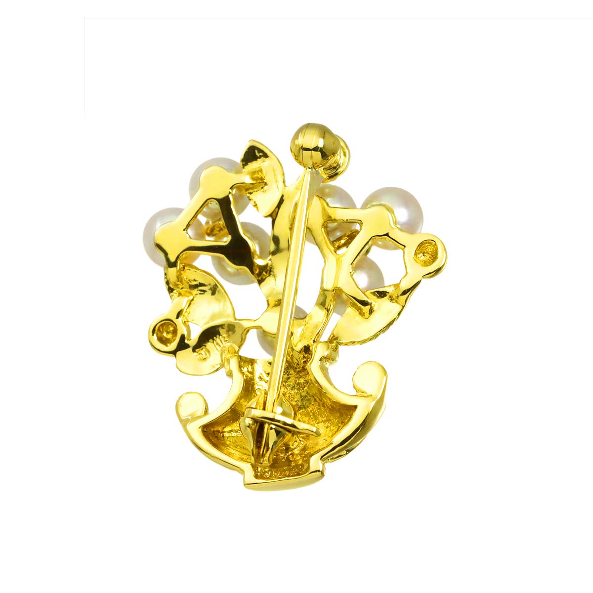 Baby Pearl 4.0-3.6mm Brooch 18K Yellow Gold 750