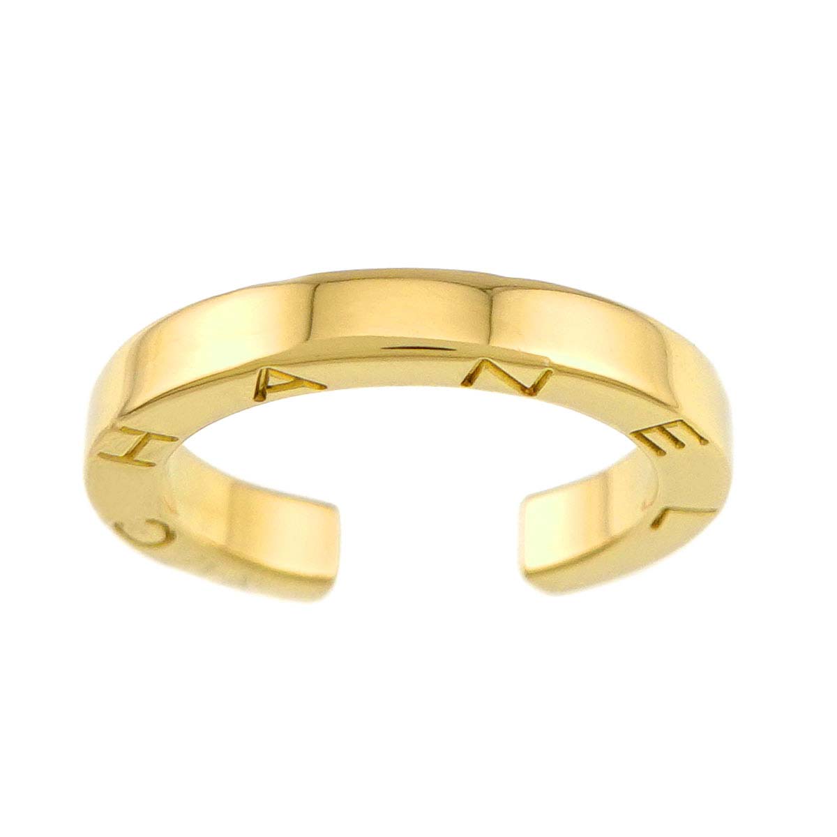 C Signature Ring 18K Yellow Gold 750 Size4.5(US)