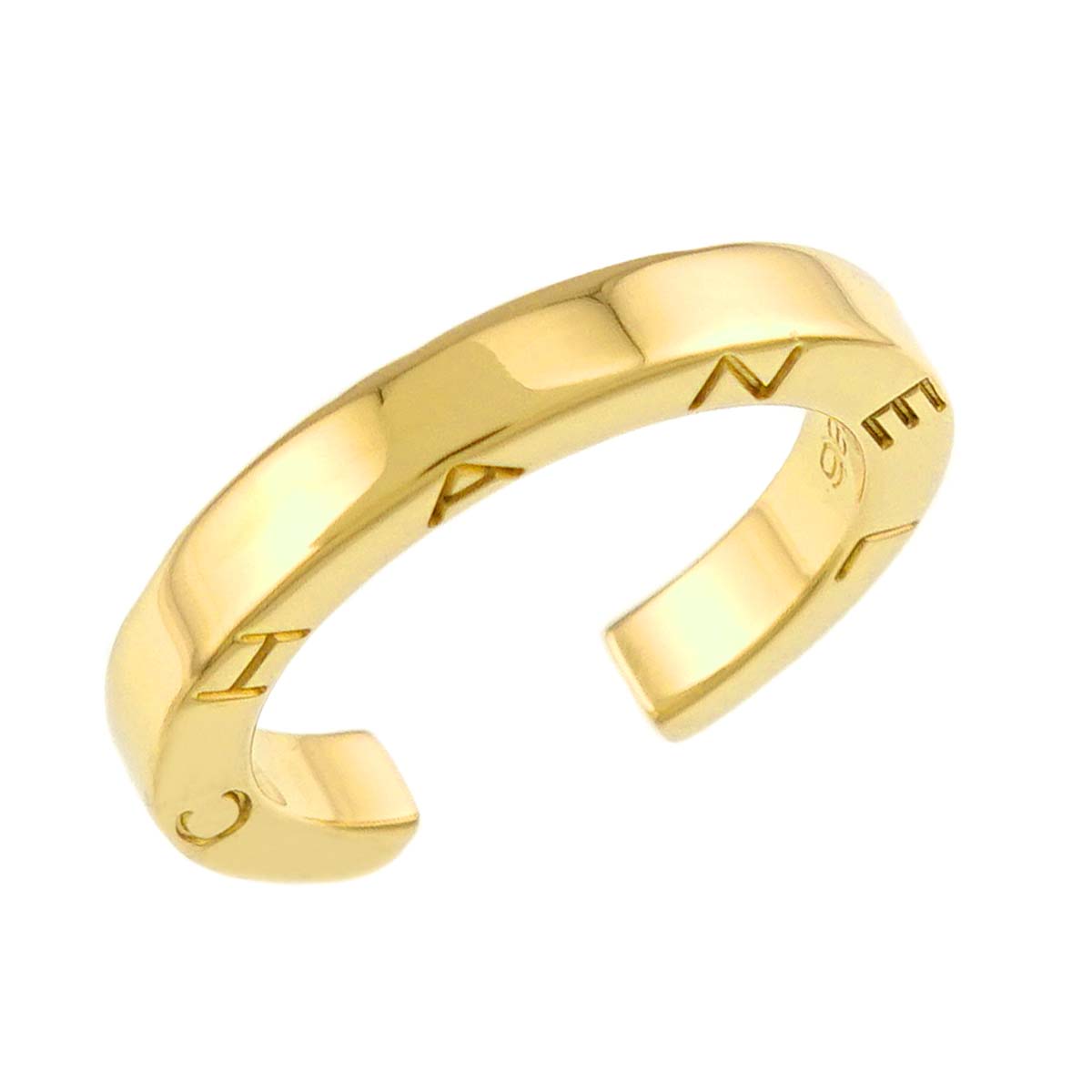 C Signature Ring 18K Yellow Gold 750 Size4.5(US)