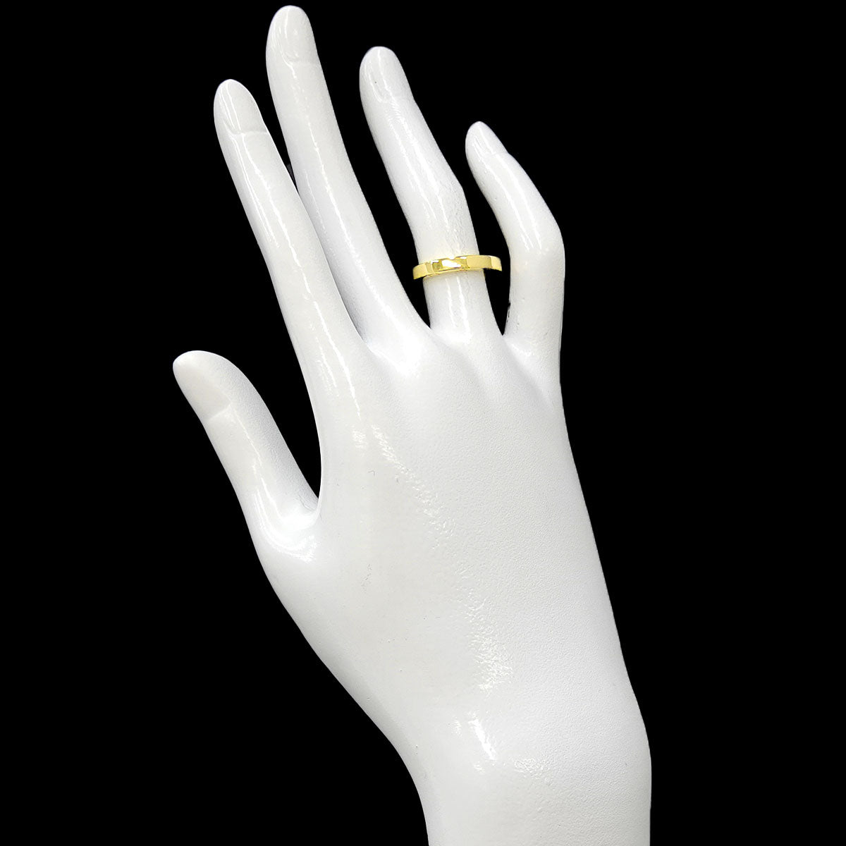 C Signature Ring 18K Yellow Gold 750 Size4.5(US)