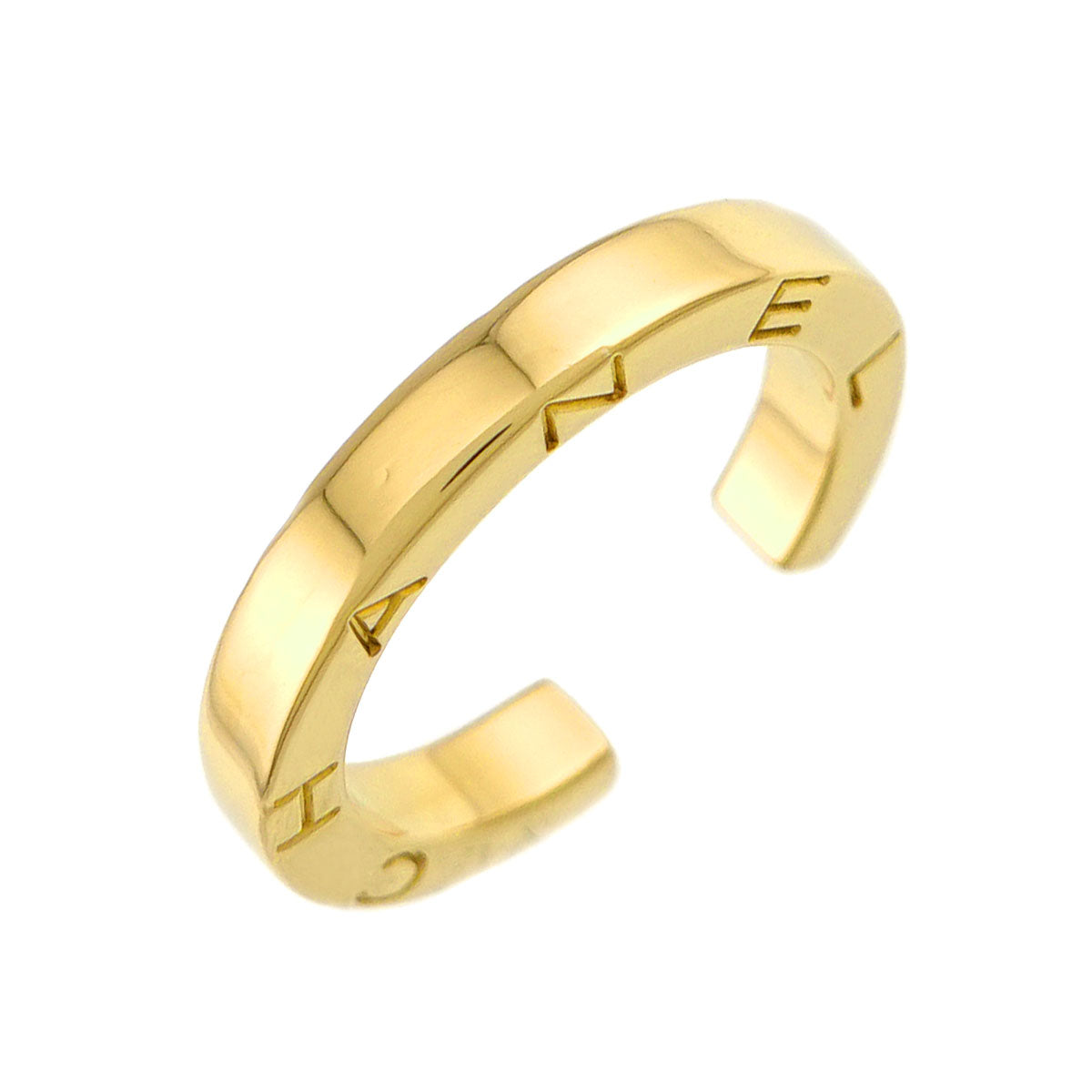 C Signature Ring 18K Yellow Gold 750 Size4.5(US)