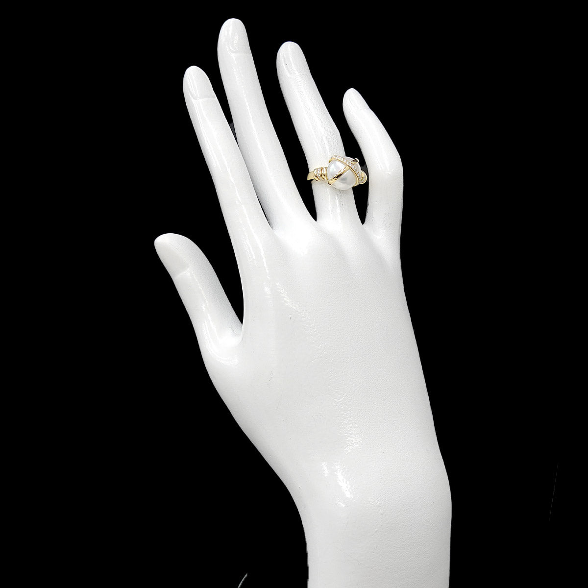 South Sea pearl Diamond Ring 18K YG 750 size51 5.25-5.5(US)