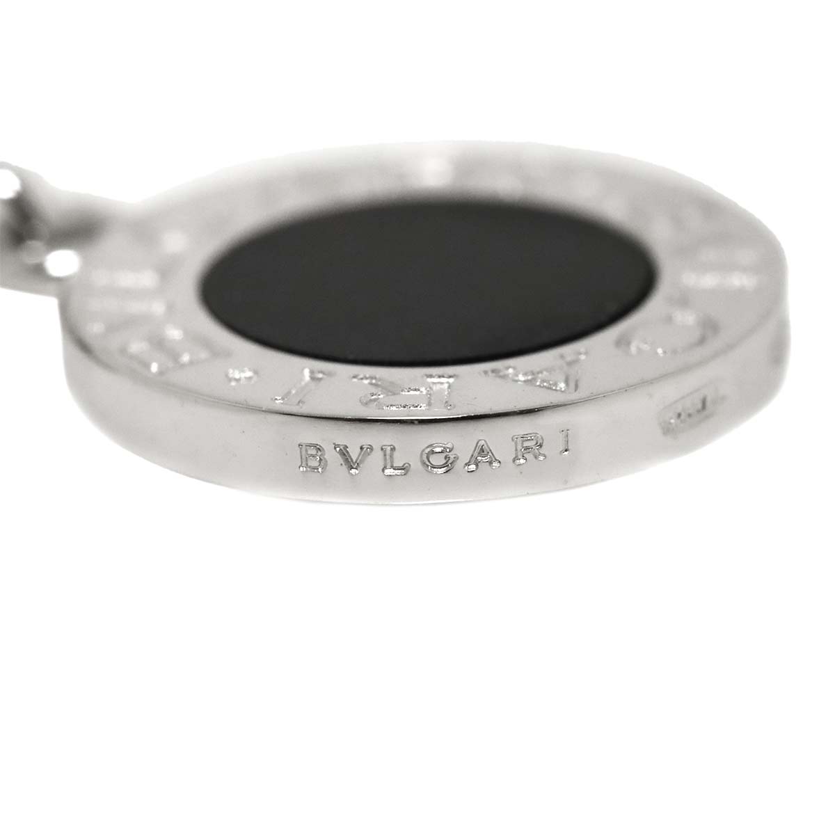 Double Logo Onyx Necklace 18K White Gold 750