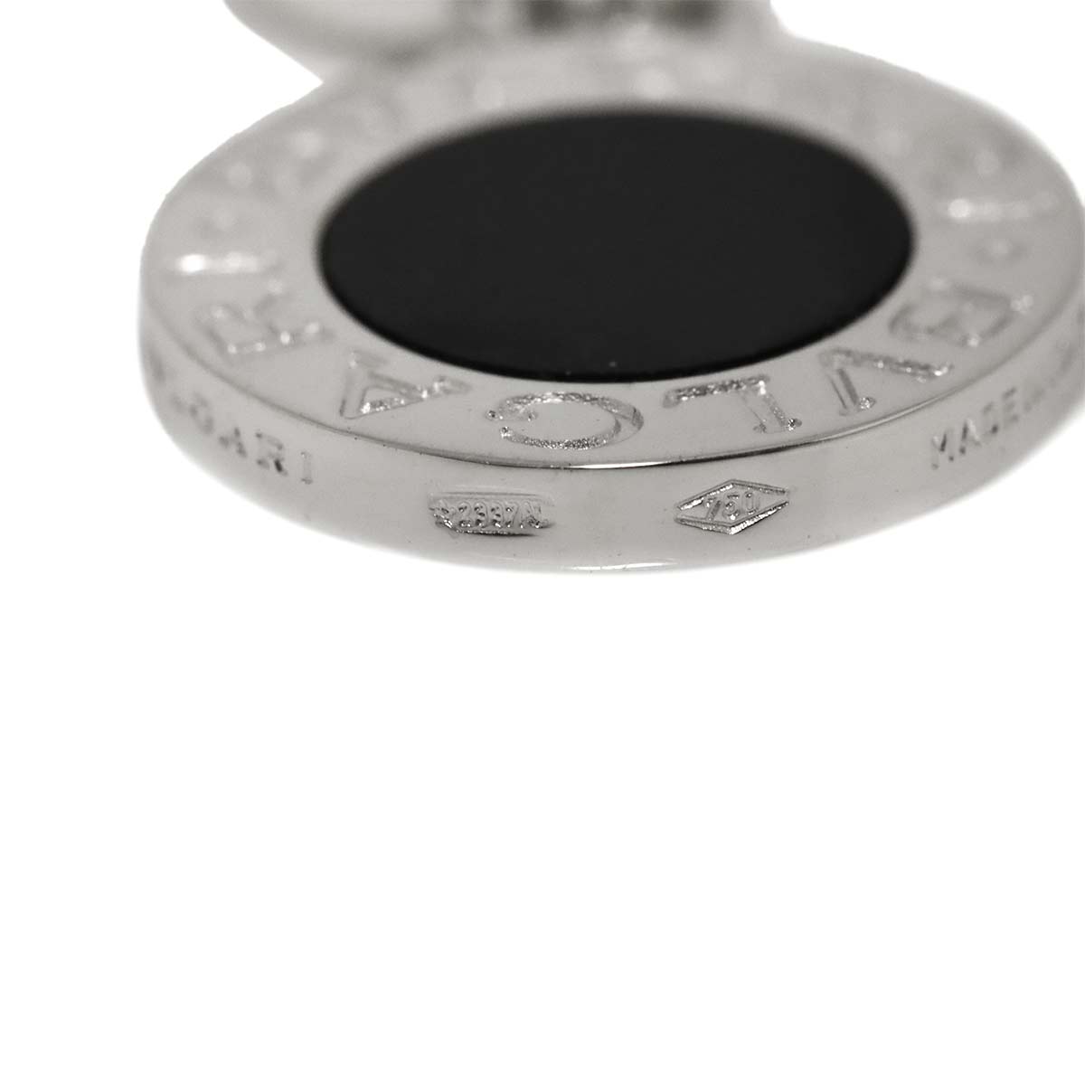 Double Logo Onyx Necklace 18K White Gold 750
