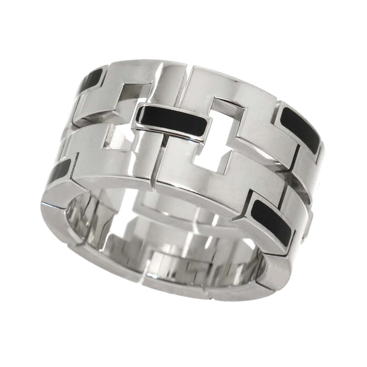 Dragon Padlock Diamond Enamel Ring 18K WG Size52 5.5-5.75(US)