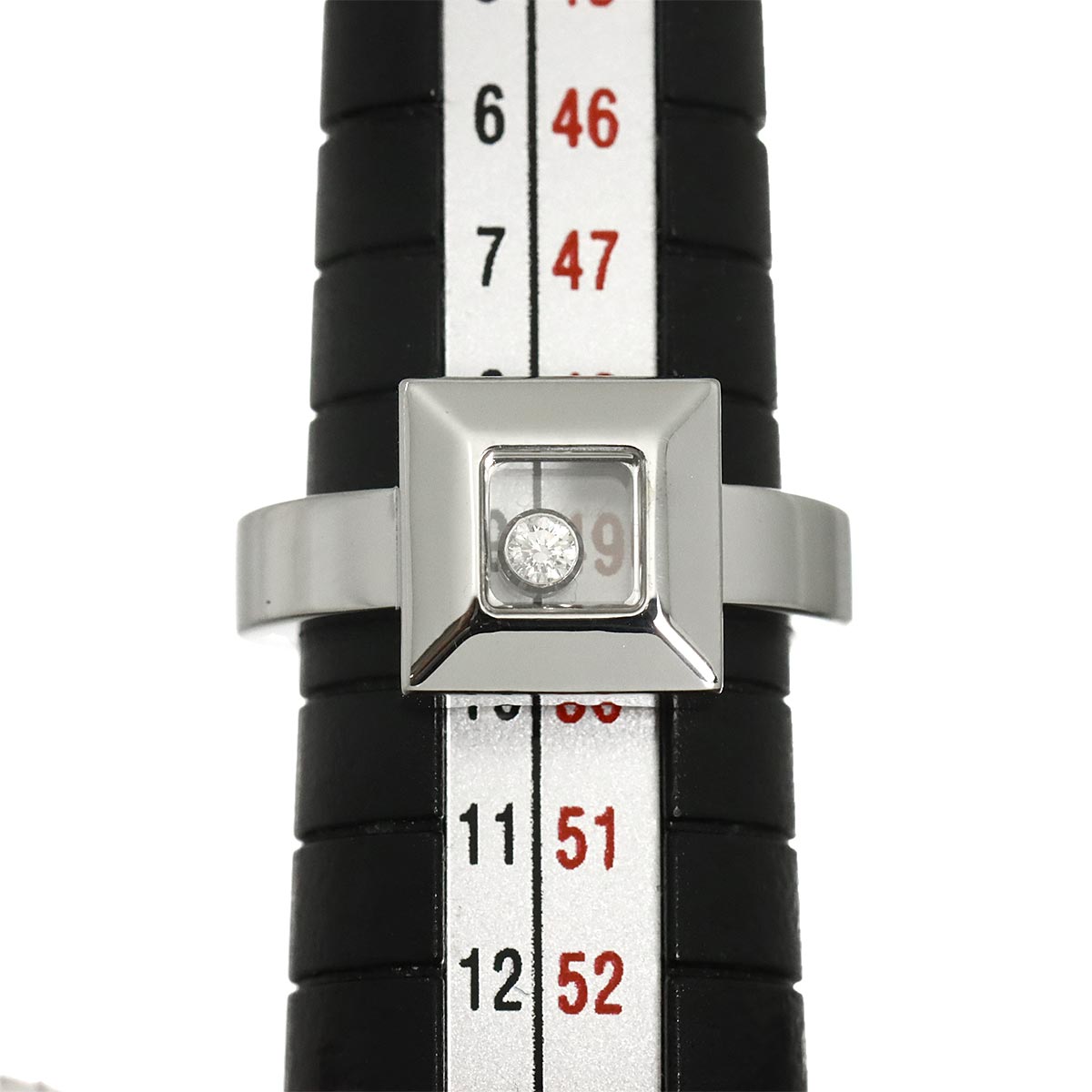 Happy Diamond Square Ring 18K WG 750 Size4.75-5(US)