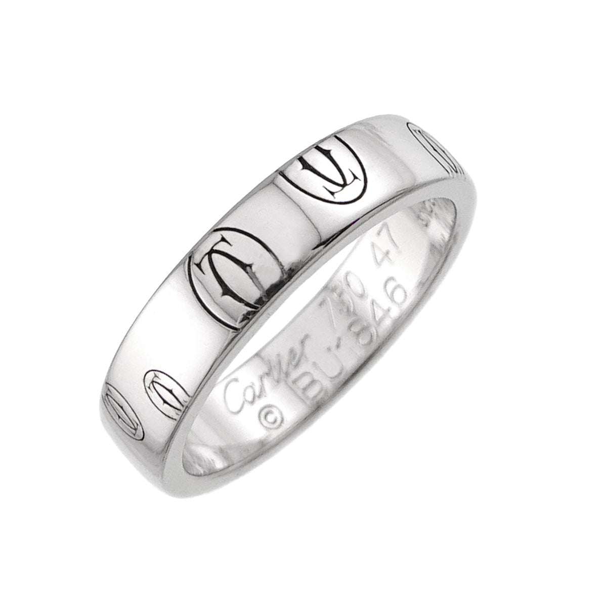 Happy Birthday SM Ring 18K White Gold 750 Size45 3.25(US)