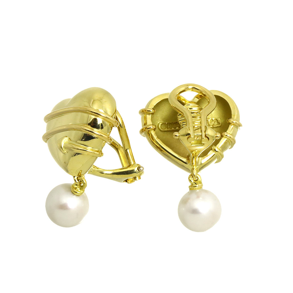 Akoya Pearl 6.6mm Earrings Clip on 18K YG 750