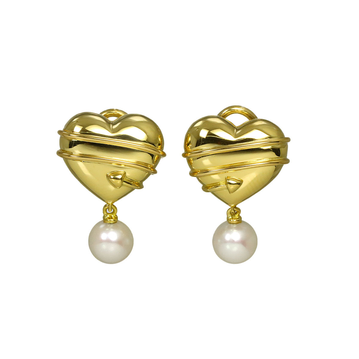 Akoya Pearl 6.6mm Earrings Clip on 18K YG 750