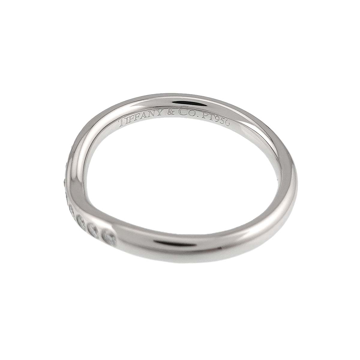 Curved Band Diamond Ring Platinum size3.25(US)